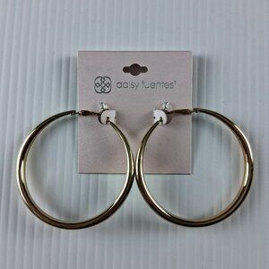 Daisy Fuentes Gold Tone 2.5" Hoop Earrings Fashion Jewelry